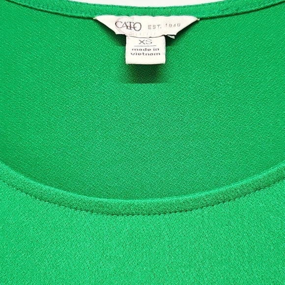 CATO Green Women's Top, Short Sleeve, Scoop Neck, Jersey Knit. XS - Picture 2 of 9